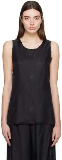 MM6 Maison Margiela Black Raw Edge Tank Top