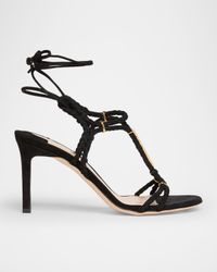 Lily Suede Ankle-Tie Sandals