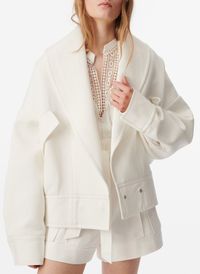 Iro - Veste droite en coton mélangé - Taille 40 - Blanc