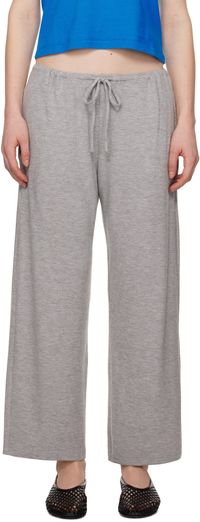 LESET Gray Lauren Crop Drawstring Lounge Pants