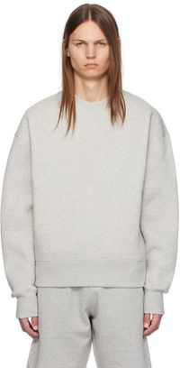 AMI Paris Pull molletonné gris à logo Ami de cœur