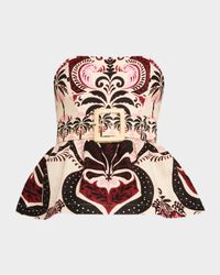 Tilda Strapless Floral Peplum Top