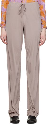 Dries Van Noten Taupe Drawstring Trousers