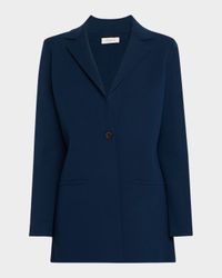Single-Button Matte Crepe Blazer