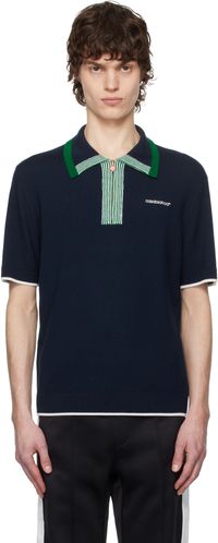 Casablanca Polo de tennis bleu marine en tricot
