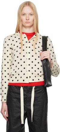 Comme des Garçons Comme des Garçons Off-White Polka Dots Pattern Print Cardigan
