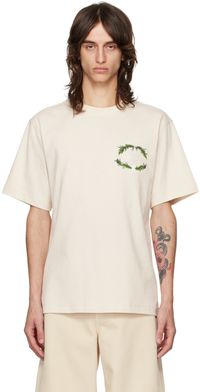 Burberry Beige Embroidered Logo T-shirt