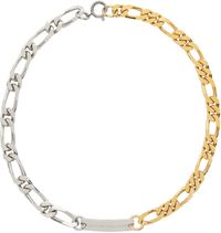IN GOLD WE TRUST PARIS Collier en chaine figaro argenté et doré