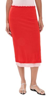 Jil Sander Double Layered Skirt Red/Pink S