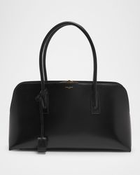 Sac de Jour Large Bowling Top-Handle Bag in Leather