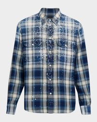 Men's Sparking Vintage Check Button-Down Shirt