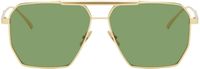 Bottega Veneta Gold Classic Aviator Sunglasses