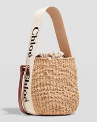Woody Small Mifuko Basket Bag in Fair Trade Paper Embellished with Linen