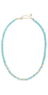 By Adina Eden Beaded Accent Choker Necklace Turquoise One Size