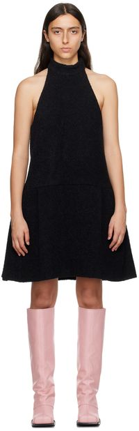 We11done Black Pleated Minidress