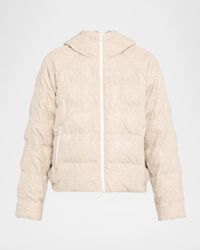 Pailette Check Wool Flannel Puffer Jacket