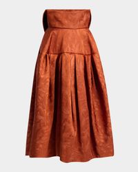 Saffy Foldover Waist Jacquard Circle Skirt