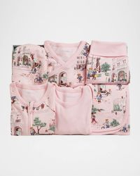 Girl's 6-Piece Interlock Cotton Gift Set, Size Newborn-9M