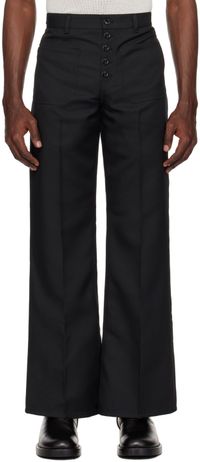 Courrèges Pantalon noir à boutons