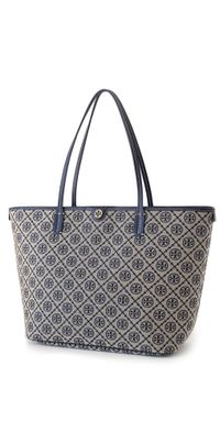Tory Burch T Monogram Zip Tote Tory Navy One Size
