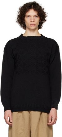 Maison Margiela Black Cable Knit Sweater