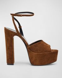 Jodie Suede Ankle-Strap Platform Sandals