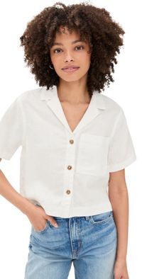 DL1961 Hampton Linen Shirt White Linen (Linen) M