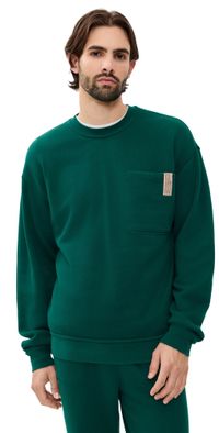 Lunya Silksweats Reversible Pocket Sweatshirt Noble Green XL