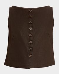 Elia Cropped Linen Top