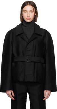 LEMAIRE Black Belted Two Pocket Jacket