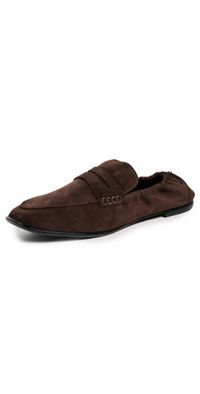 SIMKHAI Danna Suede Loafers Cacao 36