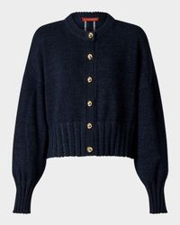 Liam Wide-Rib Crewneck Cardigan