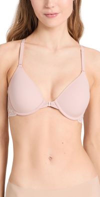 Natori Lush Front Close Contour Underwire Bra Rose Beige/Warm White 38B
