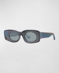 Men's Holographic Thin Geometric Sunglasses