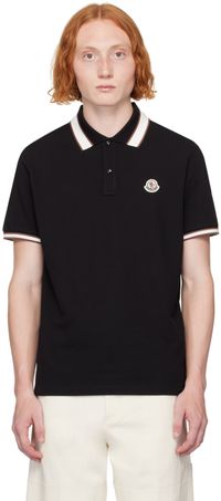 Moncler Black Two-Button Polo