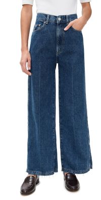 DL1961 Hepburn Wide Leg High Rise Ankle Jeans North Beach (Highluxe) 30