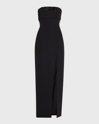 Strapless Crystal-Embellished Column Gown