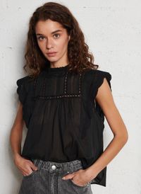 Suncoo - Blouse volantée en coton bio - Taille 3 - Noir