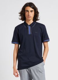 Boss - Polo à rayures en coton - Taille 3XL - Bleu