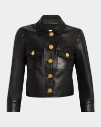 Kumi Cropped Leather Jacket