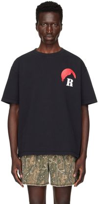 Rhude T-shirt noir à images à logo exclusif à SSENSE