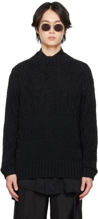 Th products Black Semi-Sheer Sweater
