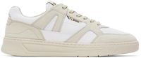 BOSS Beige & White Mixed Material Sneakers