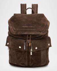 Men's Suede Zaino Leisure Backpack