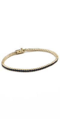 Alexa Leigh Navy Crystal Tennis Bracelet Yellow Gold One Size