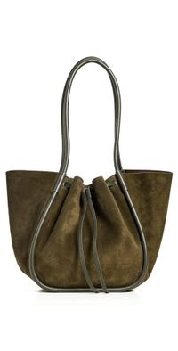 Proenza Schouler Large Ruched Tote in Soft Suede Olive One Size