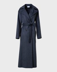 Long Double-Breast Belted Wool-Cashmere Coat