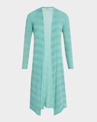 Ribbed Open-Front Duster Cardigan
