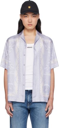 Versace Gray 'La Coupe des Dieux' Silk Shirt