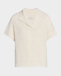 Ribbed Sequin-Embellished Shimmer Knit Vest